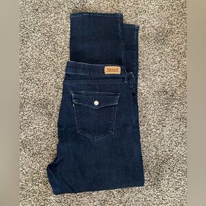 Levis Jeans 16 S Perfect Waist 525 Straight Leg Dark Blue Stretch Denim 16S